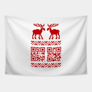 Moose QR Code Sweater Tapestry