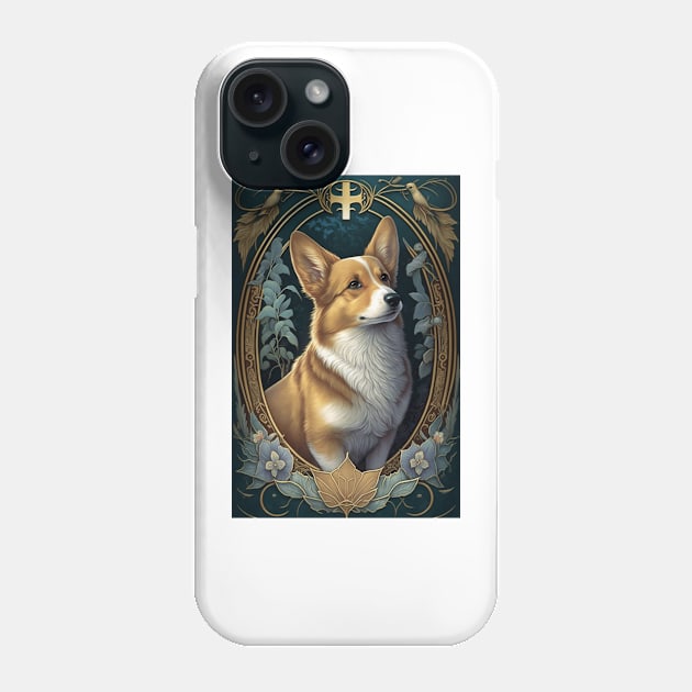 Pembroke Welsh Corgi - Art Nouveau Style Phone Case by ArtNouveauChic