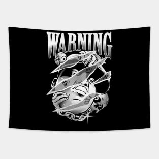 Warning B&W Tapestry