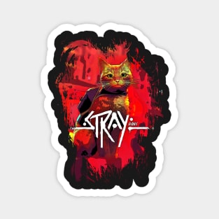 stray cat game logo design Magnet