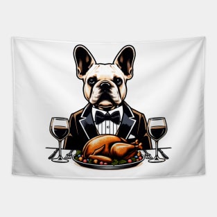 French Bulldog Thanksgiving Tapestry