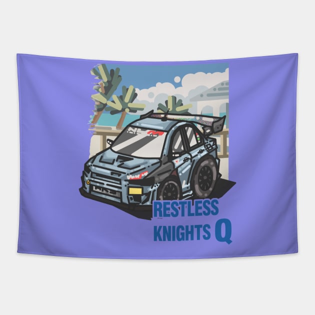 Restless Knights Evo X Choro Q Tapestry by Jsaviour84