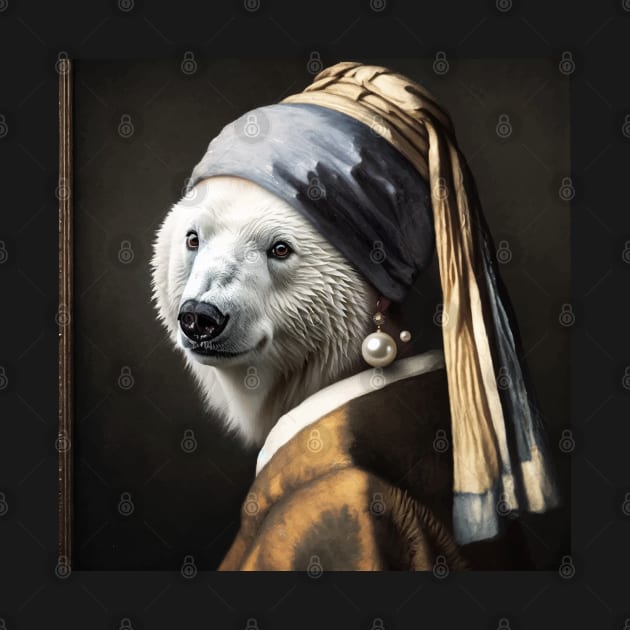 Pearl Earring Polar Bear Tee - Celebrate Polar Bear Day by Edd Paint Something