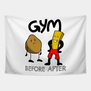 Funny Gym Potatoes Fitness Fun Tapestry