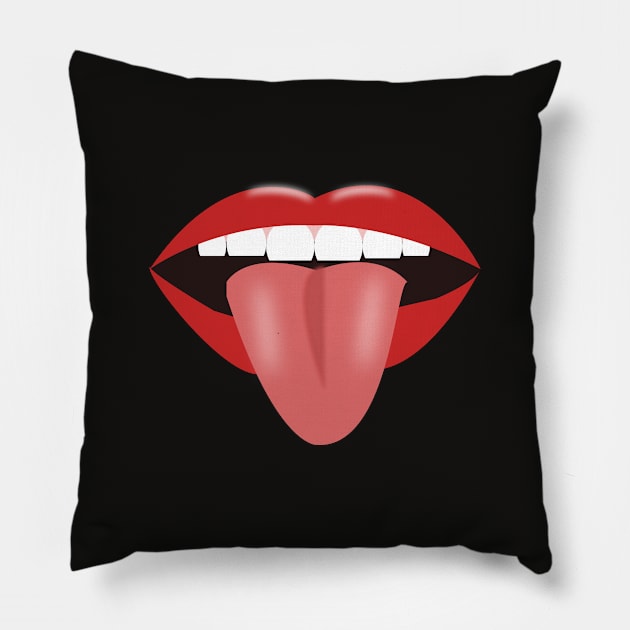 poking tongue out Pillow by designInk