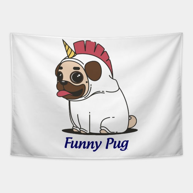 funny pug Tapestry by This is store