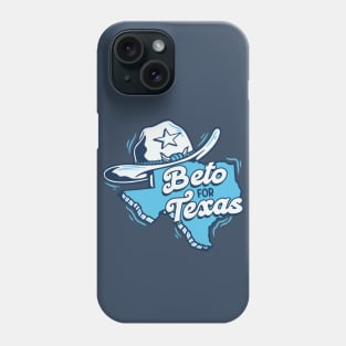 Beto for Texas Governor // Retro Texas Cowboy Hat & State Outline Phone Case