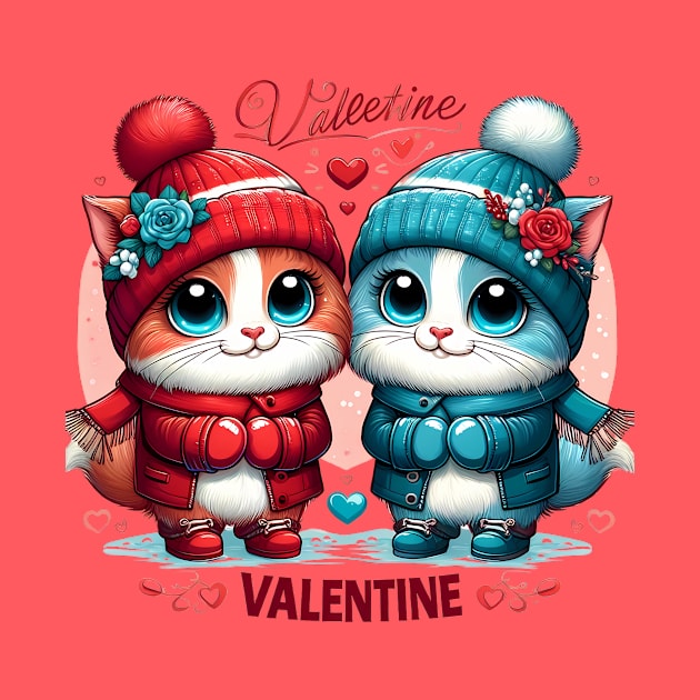 Adorable Couple Cats for Valentine's Day by HaMa-Cr0w