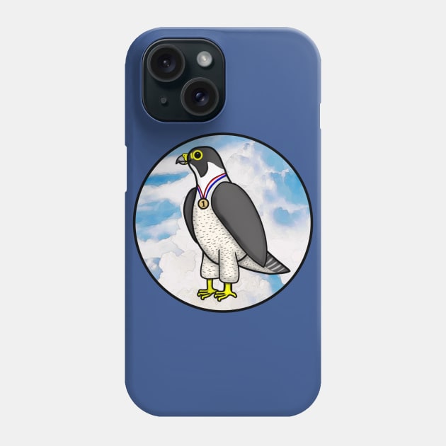 Peregrine Falcon Gold Medal Phone Case by Aeriskate