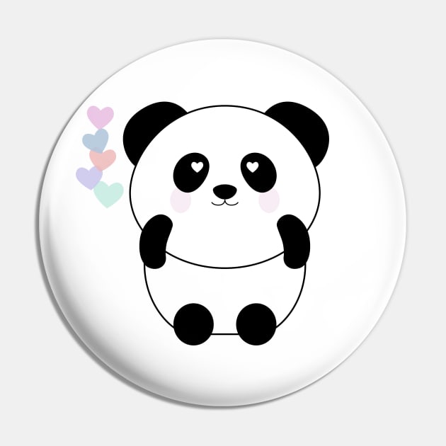 Panda hearts Pin by djhyman