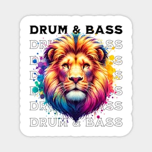 DRUM AND BASS  - Technicolor Lion (Black) Magnet