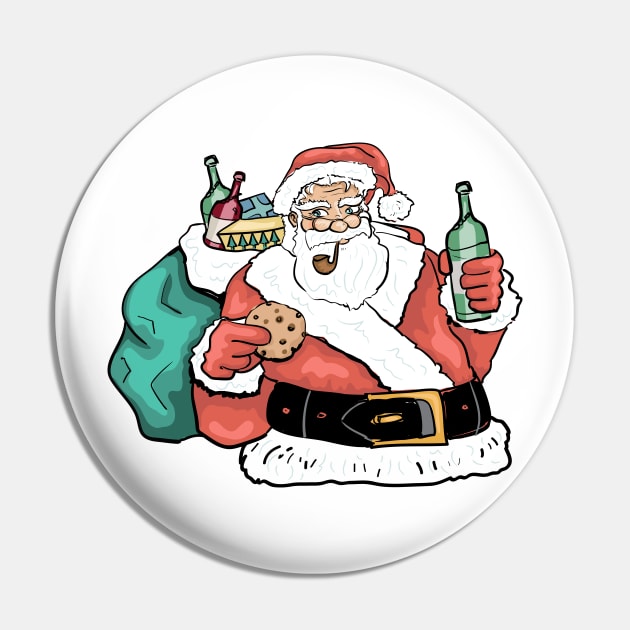 Colorful Santa Pin by SWON Design