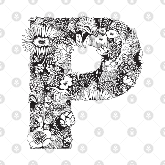 Floral Letter P by HayleyLaurenDesign