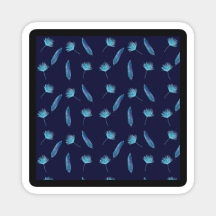 Elegant Tropical Pattern with an indigo background Magnet