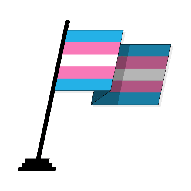 Large Waving Flag in Transgender Pride Flag Colors by LiveLoudGraphics