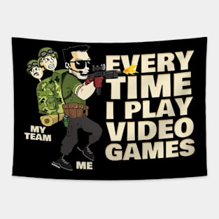 Carrying My Team Funny Video Gamer Tapestry