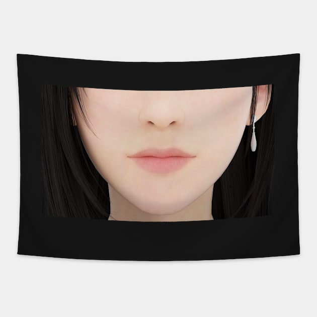 Tifa Lockhart facemask Tapestry by James-Cr