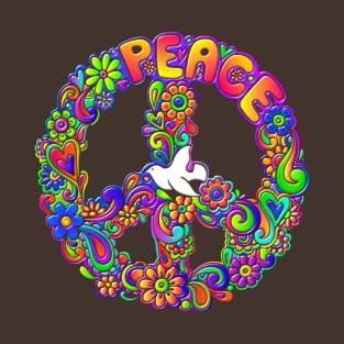 Hippie Flower Power Peace Sign T-Shirt