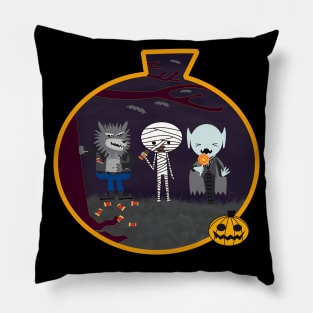 Classic Monsters trying new things Pillow