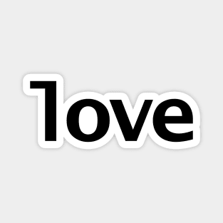 Love Minimal Typography Black Text Magnet