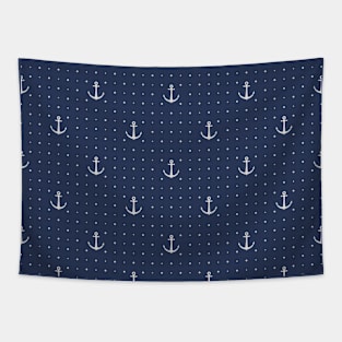 Anchor Navy Blue Pattern Tapestry