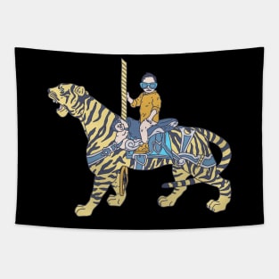 Lucid Dreaming - Merry Go Round - Tiger Baby Tapestry