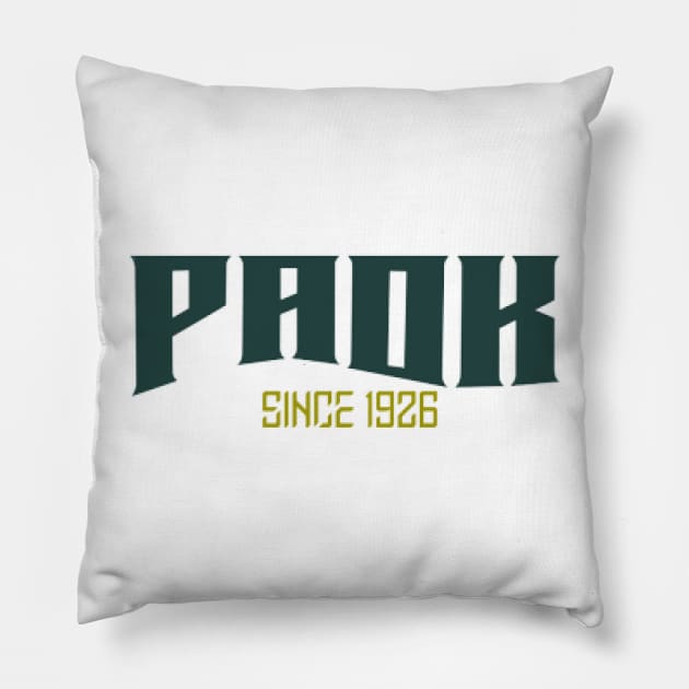 Paok Thessaloniki Since 1926 Gate 4 Pillow by KoumlisArt