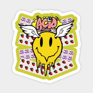 Flying Acid House Smiley Magnet