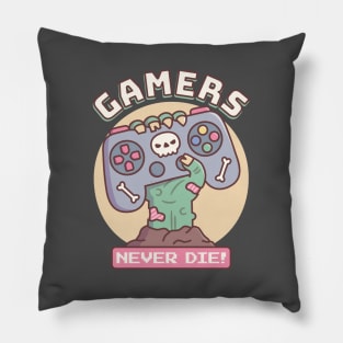 Funny Gamers Never Die, Zombie Hand With Game Controller Pillow