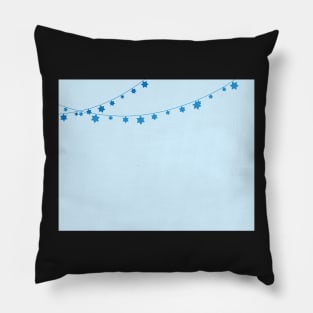 Light Blue Background and Star of David Bunting Pillow