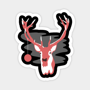 Abstract Minimal Christmas Deer (Reindeer) Magnet