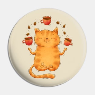 Coffee mediation cat. Pin