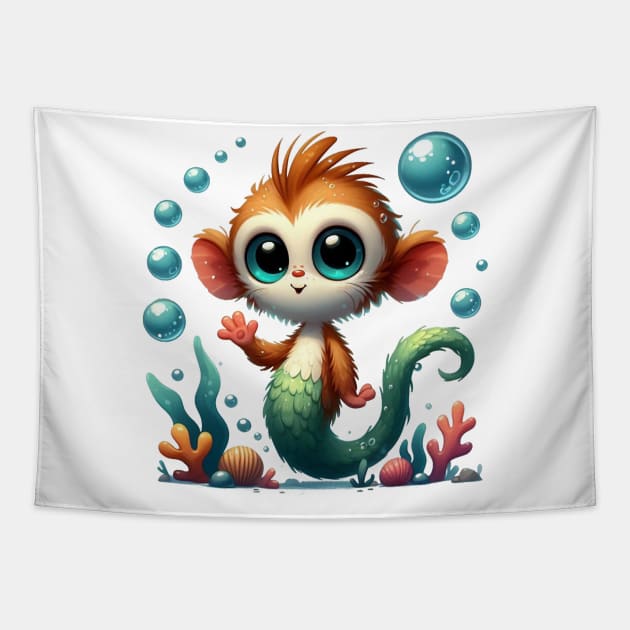 Cute Sea Monkey Tapestry by Dmytro