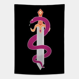Sword and Snake (Lesbian Colors) Tapestry