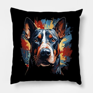 Patriotic Bull Terrier Pillow