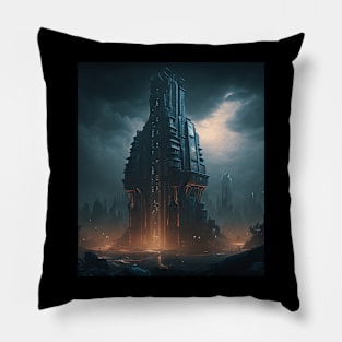 Futuristic sci-fi building Pillow