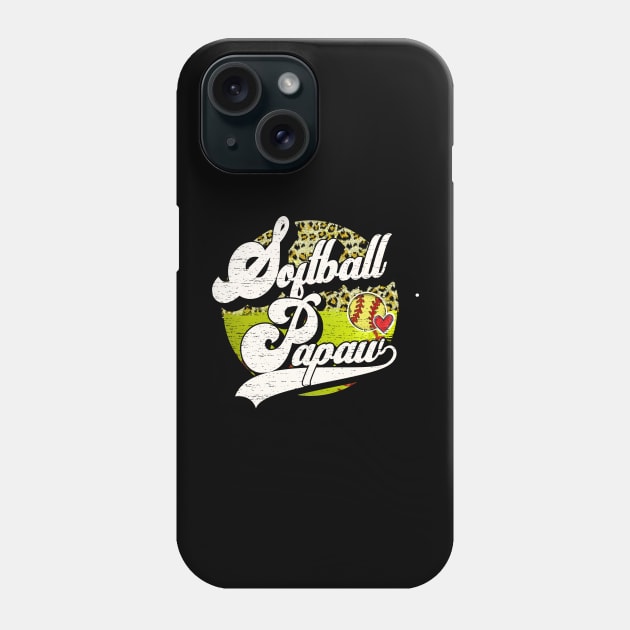 Softball Papaw Vintage Leopard Softball Family Matching Phone Case by Wonder man 