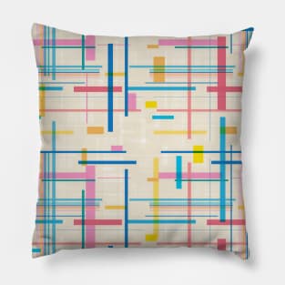 Geometric Fall In Line Glitch Pillow