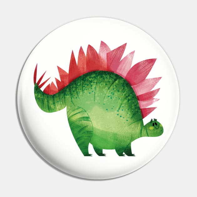 Happy Stegosaurus Dinosaur Pin by Geeksarecool