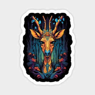 Abstract Psychedelic Giraffe Portrait Magnet