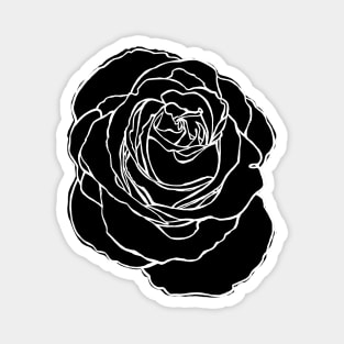 Cottage Core, Black Rose Flower Outline Magnet