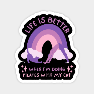 Life is better when I'm doing pilates with my cat Magnet