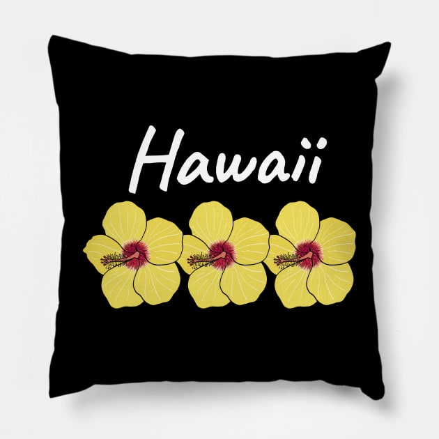 Hawaii Hibiscus State Flower Pillow by SunburstGeo