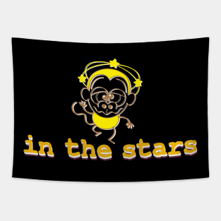 into the stars funny monkey Tapestry