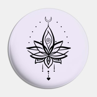 lotos black and white Pin