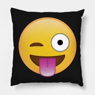 Tongue Sticking Out Emoji Pillow