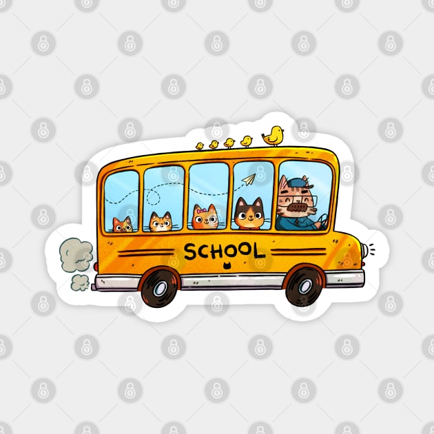 School Bus Magnet by Extra Ordinary Comics