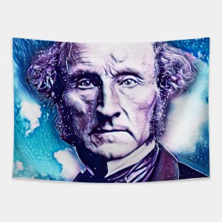 John Stuart Mill Snowy Portrait | John Stuart Mill Artwork 12 Tapestry