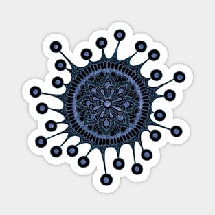 Virus Mandala (black/indigo) Magnet