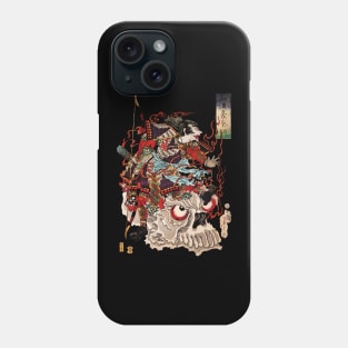 Samurai Gohst on Demon Skull Tsukioka Yoshitoshi Ukiyo-e Phone Case